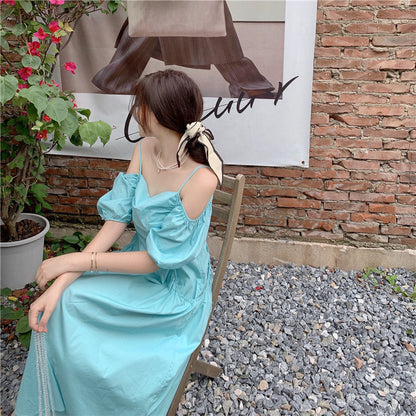 Off The Shoulder Summer Puff Sleeves Plus Sizes A-line Dresses