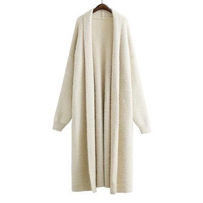 Classy Mink Velvet Cozy Long Knitting Cardigan Coats