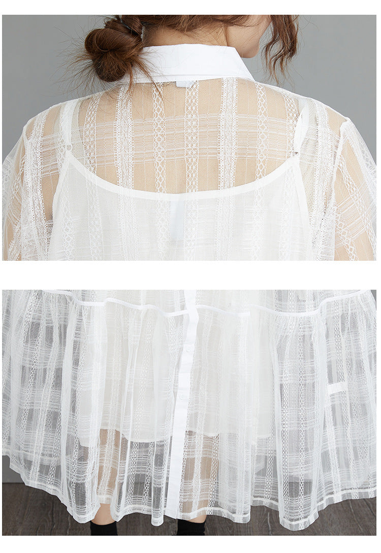 Summer Fairy Organza Plus Sizes 2pcs Shirts Dresses