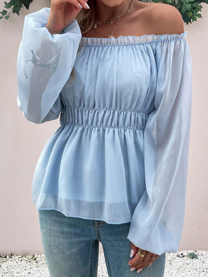 Casual Summer Chiffon Off The Shoulder Women Blouses