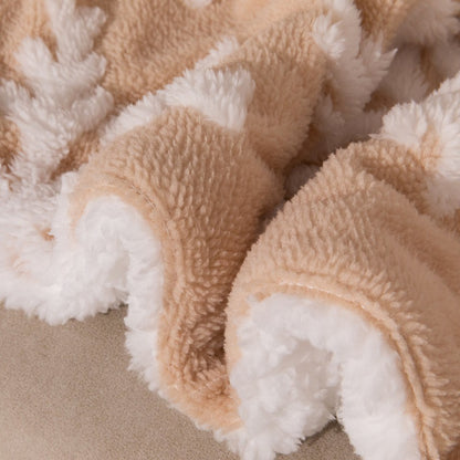 Winter Soft Warm Fleece Blnket with Christmas Snow Flake Design