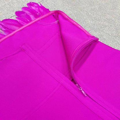 Sexy Designed Feather Sheath Evening Party Dresses
