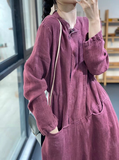 Vintage Women Leisure Long Sleeves Rompers-STYLEGOING