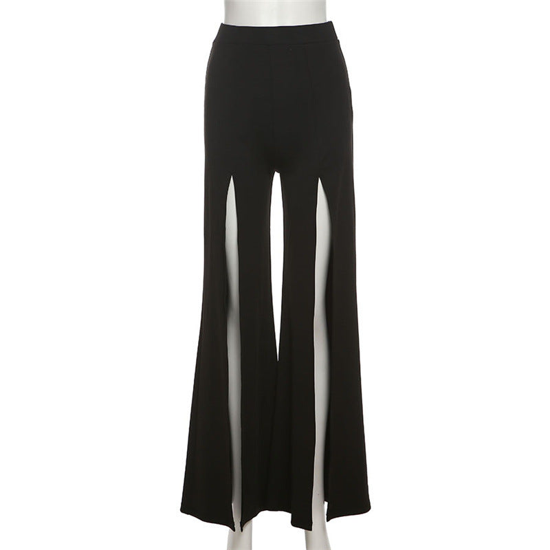 Sexy High Waist Slim Split Front Casual Pants