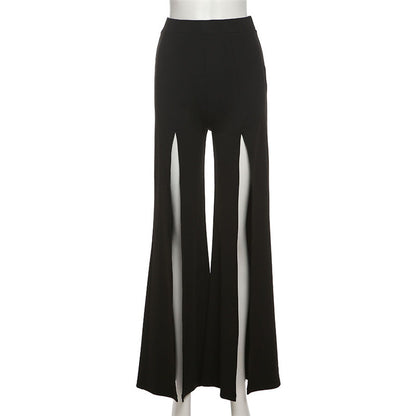 Sexy High Waist Slim Split Front Casual Pants