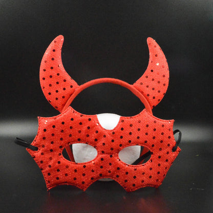 Halloween Party Red Devil Hair Clip and Mask Accessories