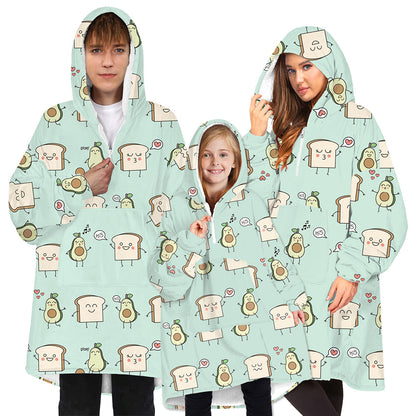 Soft Bee Print Lazy Wearable Watching TV Blanket