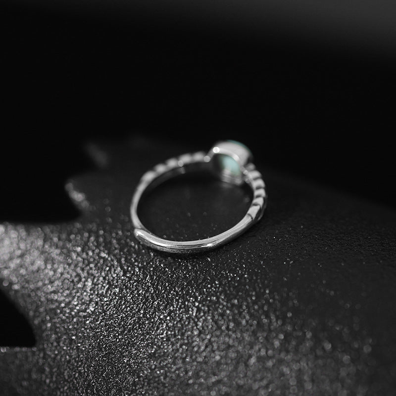 Simple Square Design Vintage Sterling Silver Rings for Women