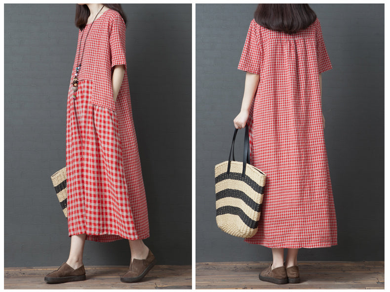 Vintage Plus Sizes Linen Long Dresses