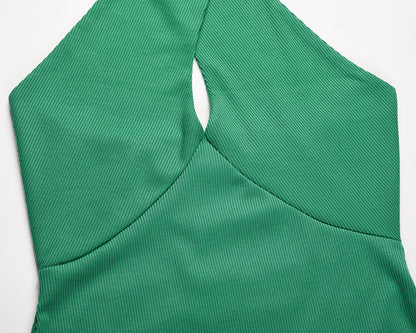 Sexy Halter Backless Knitted Midi Dresses