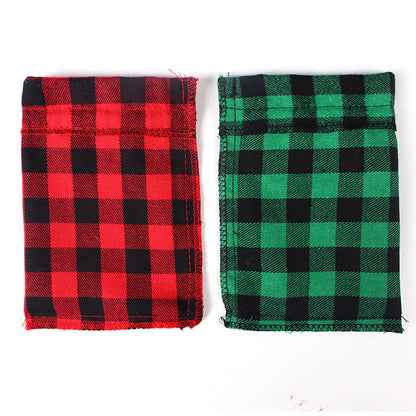 Red&Green Cotton Christmas Gift Bags 50pcs/Set