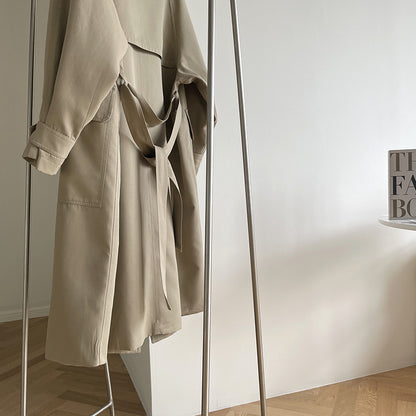 Casual Fashion Women Long Overcoats with Belt