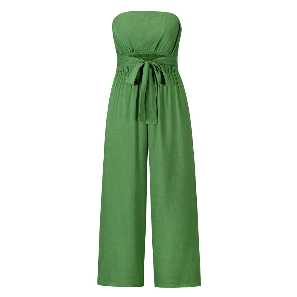 Summer Casual Strapless Backless Women Jumpsuits