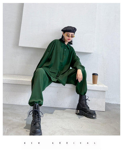 Leisure Women Two Pieces Long Sleeves Shirts & Pants