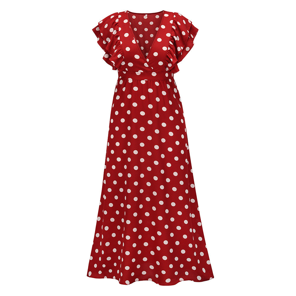 Summer Sexy Dot Print Long Summer Beach Dresses