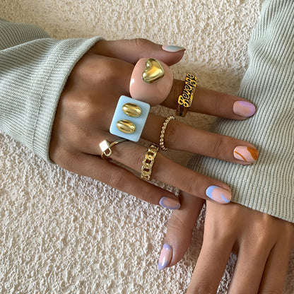 Fashion Sweet Letter Design Women Ring 6pcs/set