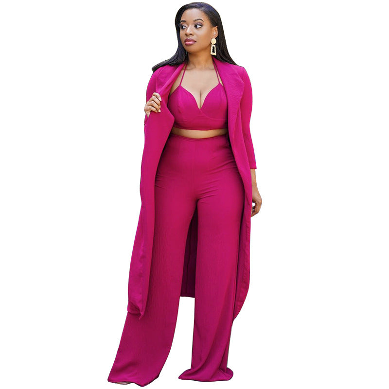 Sexy Top & Wide Legs Pants 3pcs Sets for Women