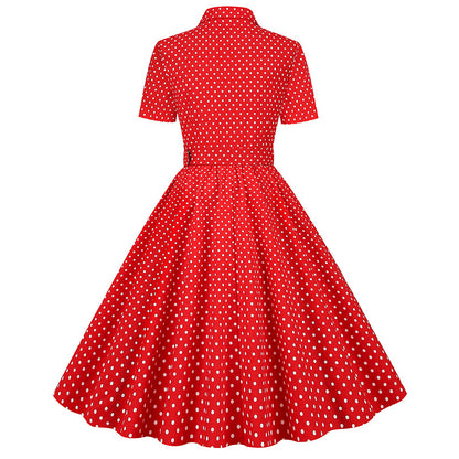 Vintage Polka Dot Short Sleeves Dresses