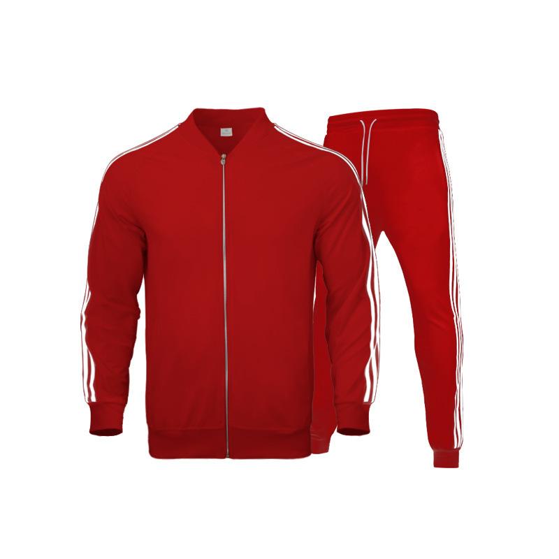 Fall Zipper Casual Men Cardigan Running Suits-STYLEGOING
