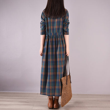 Vintage 80s Linen Drawstring Plus Sizes Long Dresses