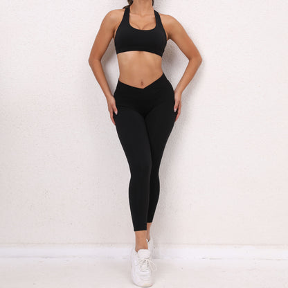 Sexy Crossed Backless Two Pieces Sport Suits