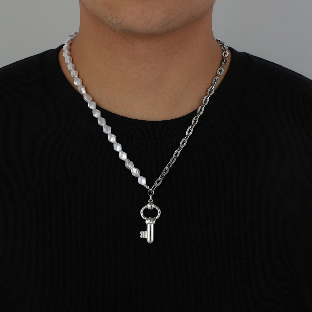 Fashion Hip Top Style Pearl Necklace for Men