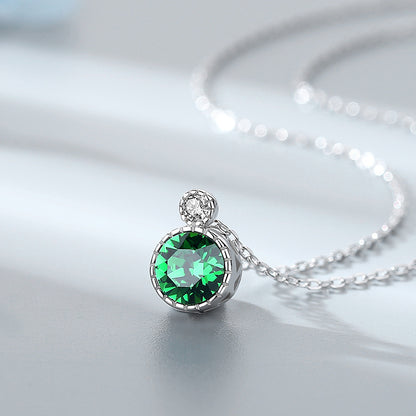 Romantic Crystal Sterling Silver Necklace for Women