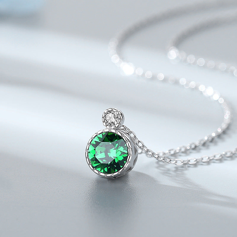 Romantic Crystal Sterling Silver Necklace for Women