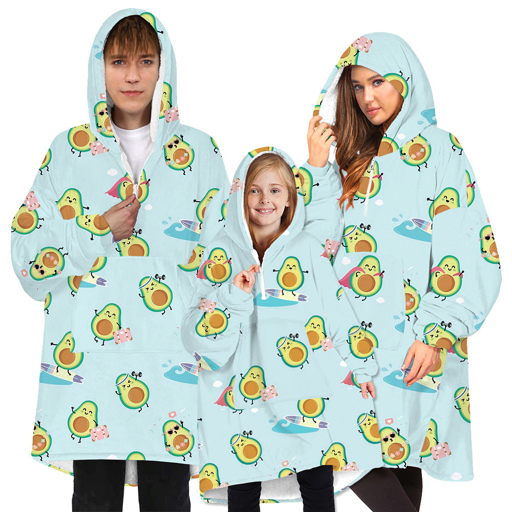 Soft Bee Print Lazy Wearable Watching TV Blanket