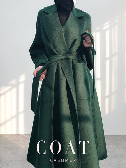 Luxury Woolen Winter Long Overcoat for Women