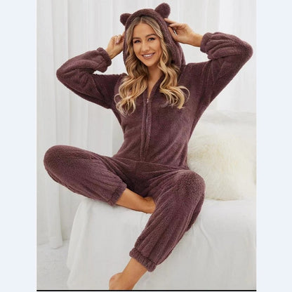 Plus Sizes Women Fleece Jumpsuits Sleepwear