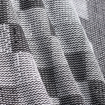 Black&white Knitting Striped Women Long Cozy Dresses