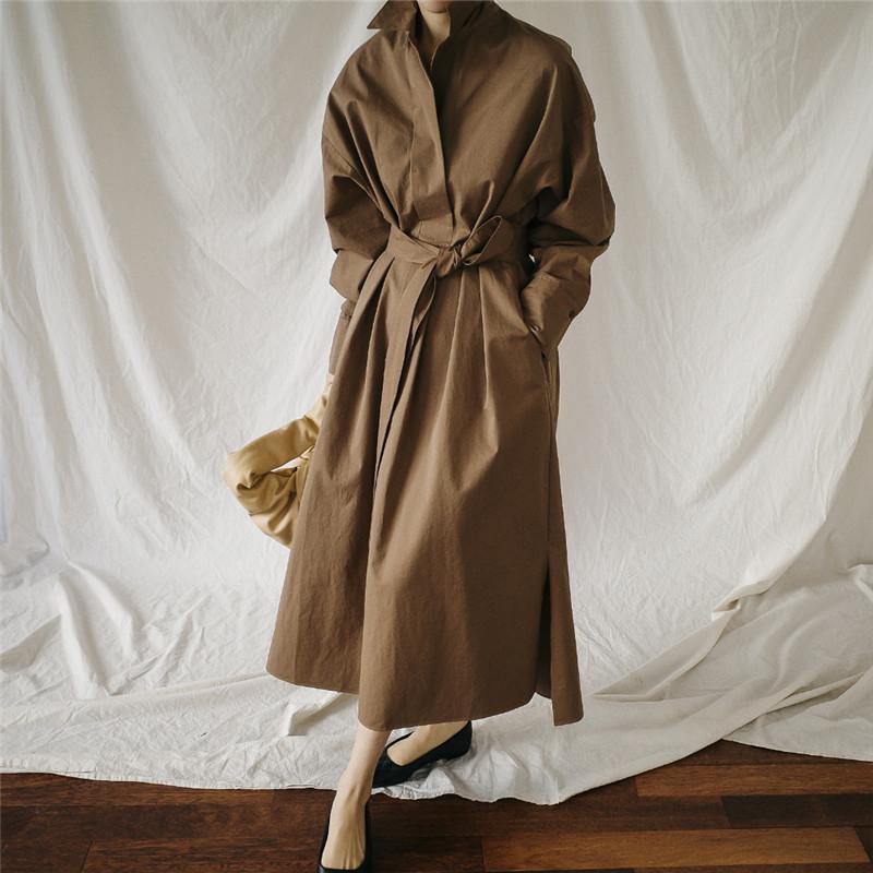 Class Bowknot Long Sleeves Maxi Shirt Dresses-STYLEGOING