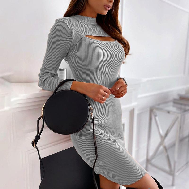 Fashion Sexy Hollow Out Bodycon Mini Dresses-STYLEGOING