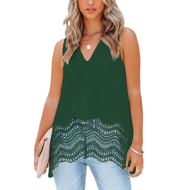 Casual Chiffon Sleeveless Vest Summer Crop Tops
