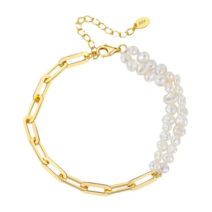 Women Water Baroque Pearl Sterling Silver Bracelet