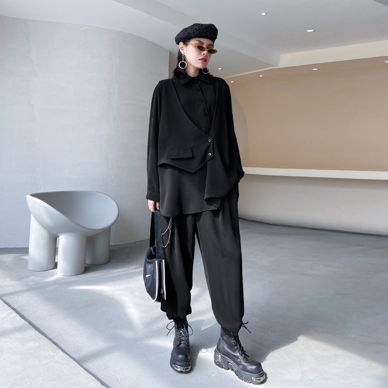 Leisure Women Two Pieces Long Sleeves Shirts & Pants