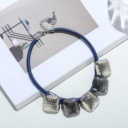 Vintage Irregular Square Clavicle Women Necklace
