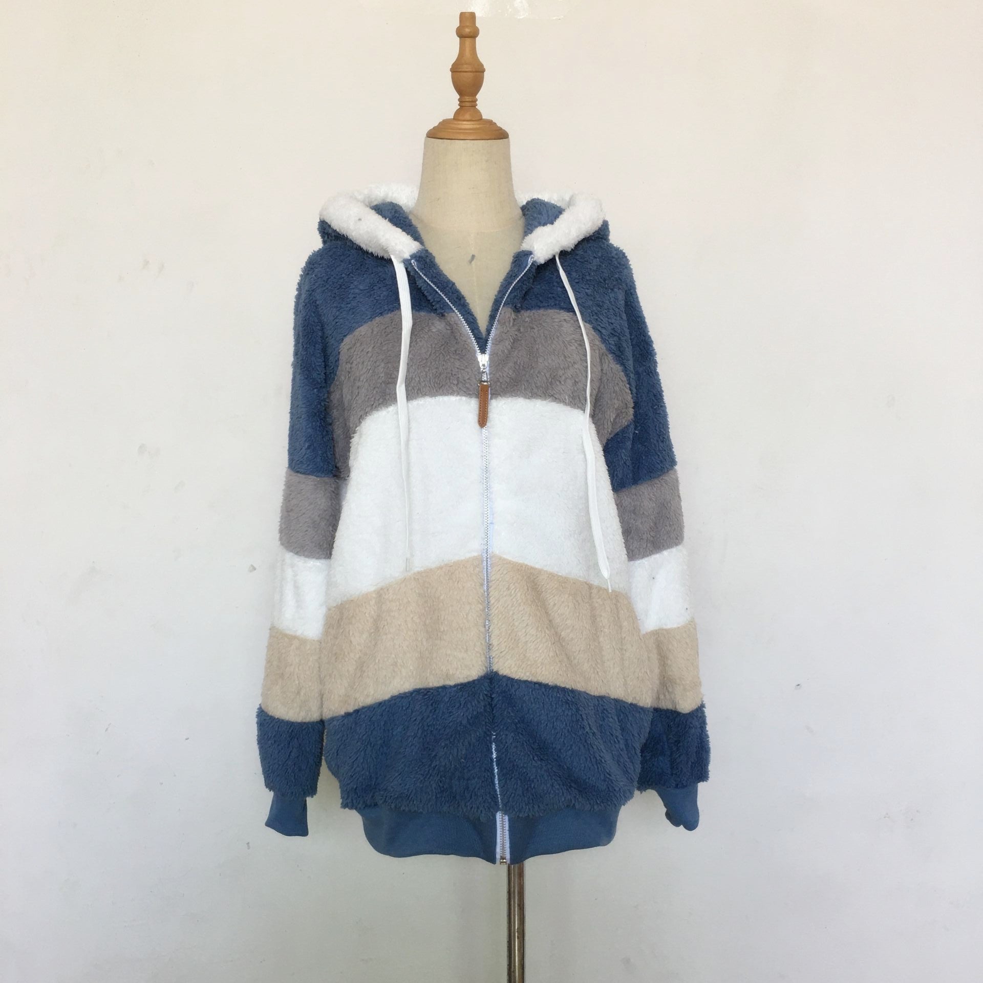 Winter Velvet Zipper Hoodies Overcoat for Women