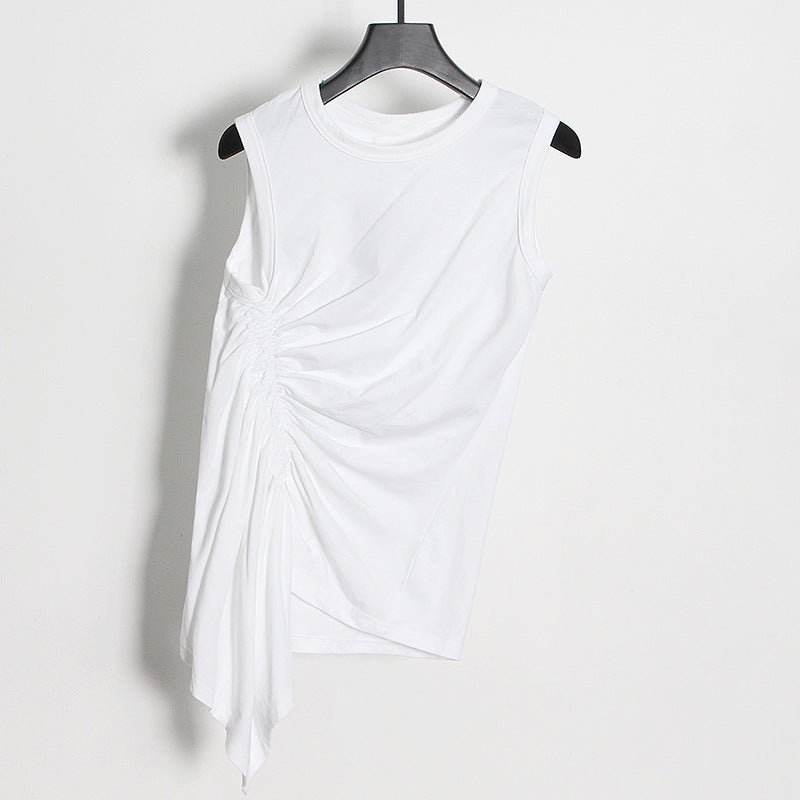 Sexy Designed Irregular Drawstring Summer T Shirts
