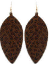 Leopard Print Leaf Design Drop Earring for Women