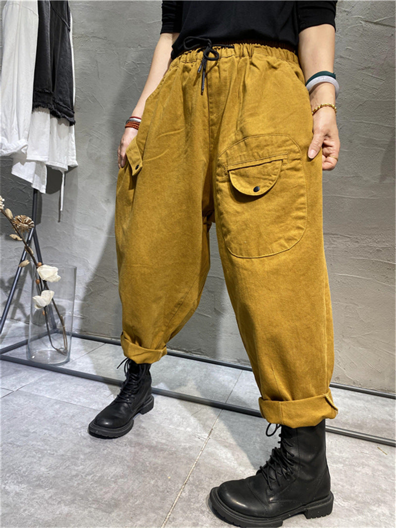 Casual Literary Fall Harem Long Pants
