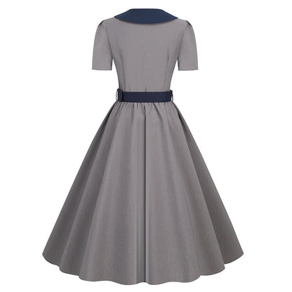 Vintage Grey Women Midi Dresses