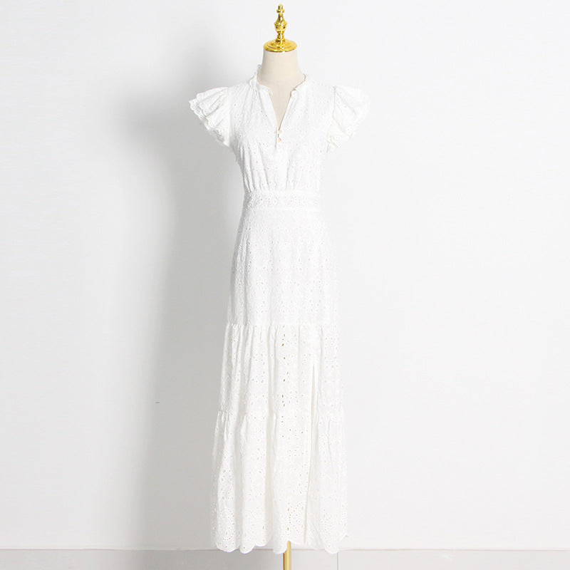 Vintage Embroidery Long Lace Dresses
