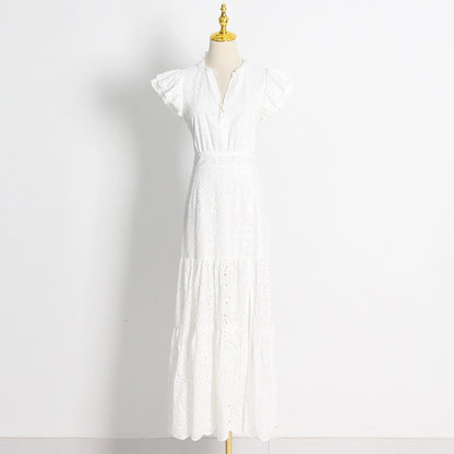 Vintage Embroidery Long Lace Dresses