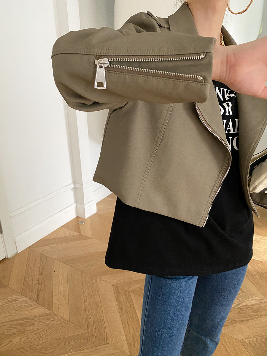 Fashion Motorcycle PU Leather Zipper Jackets