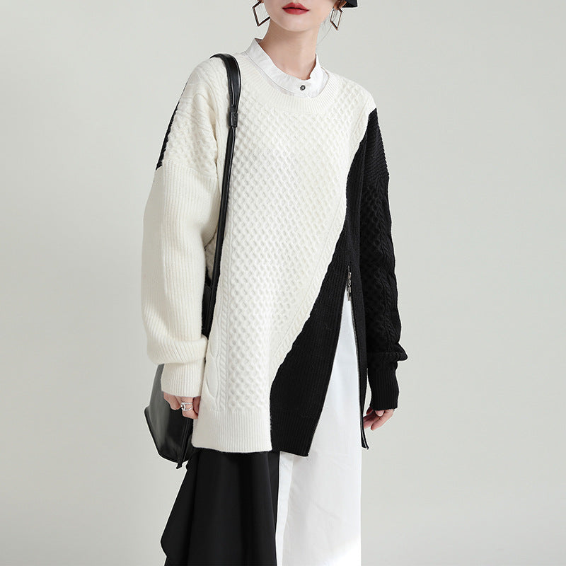 Designed Women Zipper Knitted Winter Sweaters