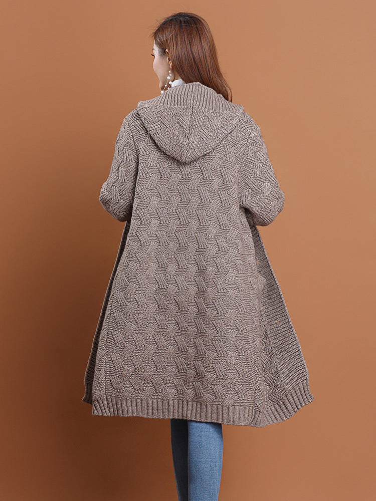 Women Knitting Long Cardigan Sweaters