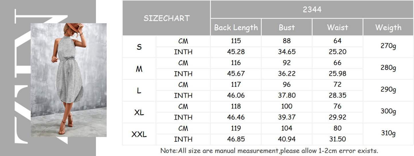Casual Backless Halter Summer Daily Dresses