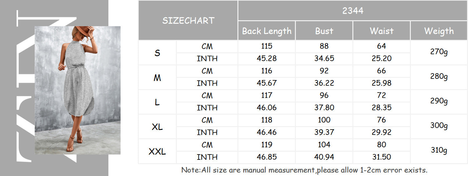 Casual Backless Halter Summer Daily Dresses
